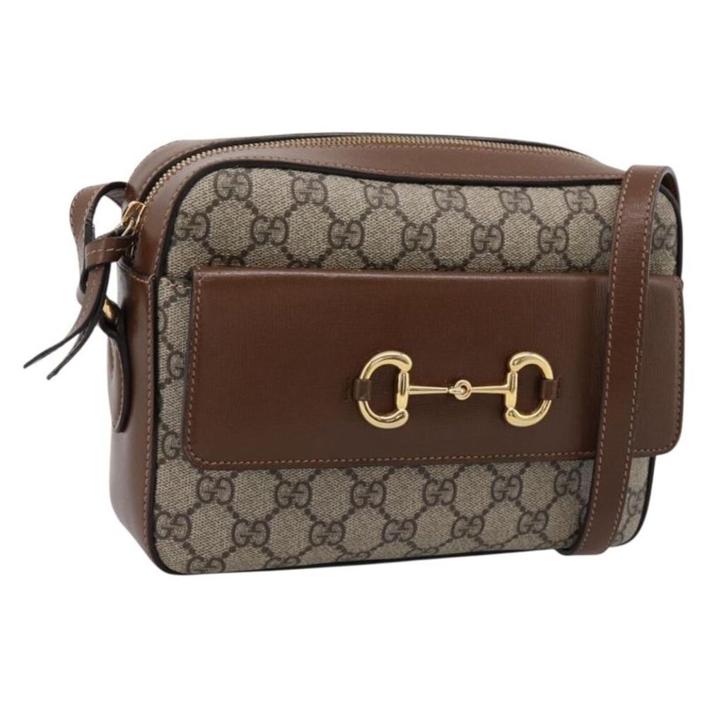 Gucci Horsebit 1955 Flap Pocket Camera Gg Coated Canvas And Leather Beige Canvas